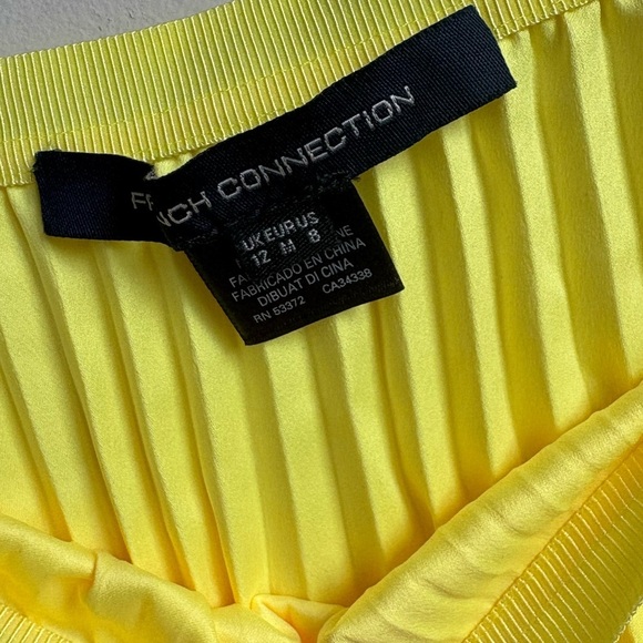 French Connection Ali Light Neon Pleated Midi Skirt- Size 8 - Picture 5 of 6